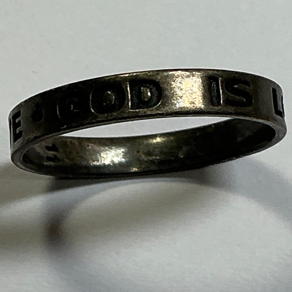 Sterling Silver GOD IS LOVE RING-10.5
